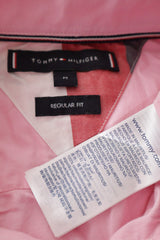 Eticheta marime si compozitie (rotita dreapta) - Cămașă - Tommy Hilfiger roz pal din bumbac cu croială regular fit – M – Bărbați