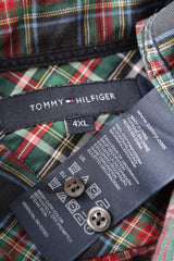 Eticheta marime si compozitie (rotita dreapta) - Cămașă - Tommy Hilfiger gri din bumbac in carouri multicolore – 4XL+ – Bărbați