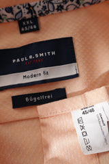 Eticheta marime si compozitie (rotita dreapta) - Cămașă - Paul Smith roz pudrat din bumbac cu croială modernă – XXL – Bărbați