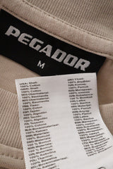 Eticheta marime si compozitie (rotita dreapta) - Tricou - Premium bej din bumbac cu print minimalist – M – Bărbați