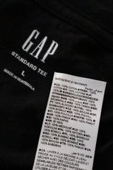 Eticheta marime si compozitie (rotita dreapta) - Tricou - GAP negru din bumbac cu croială lejeră – L – Bărbați