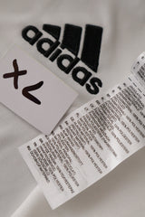 Eticheta marime si compozitie (rotita dreapta) - Tricou - Adidas alb din poliester cu croială lejeră – XL – Bărbați