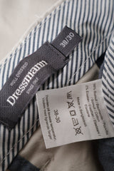 Eticheta marime si compozitie (rotita dreapta) - Pantaloni - Dressmann bej din bumbac cu croială dreaptă – XXL – Bărbați