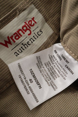 Eticheta marime si compozitie (rotita dreapta) - Pantaloni scurți - Wrangler bej din poliester cu croială relaxată – L – Bărbați