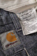 Eticheta marime si compozitie (rotita dreapta) - Pantaloni scurți - Carhartt gri-albaștri din bumbac cu croială lejeră – S – Bărbați