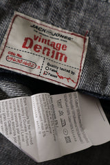 Eticheta marime si compozitie (rotita dreapta) - Tricou - JACK&JONES din denim spalat cu croiala simpla – L – Femei
