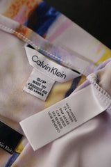 Eticheta marime si compozitie (rotita dreapta) - Top - Calvin Klein multicolor cu imprimeu abstract si croiala lejera – S – Femei