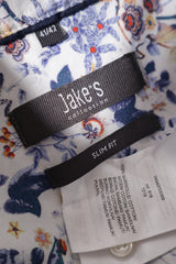 Eticheta marime si compozitie (rotita dreapta) - Cămașă - Jake's albă cu imprimeu floral delicat – L – Femei