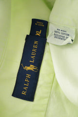 Eticheta marime si compozitie (rotita dreapta) - Cămașă - RALPH LAUREN galben-verzui deschis din bumbac cu croială clasică – XL – Bărbați