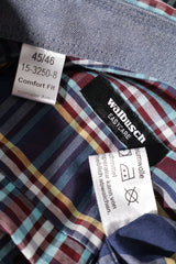 Eticheta marime si compozitie (rotita dreapta) - Cămașă - walbusch in carouri colorate cu croială comfort fit – XL – Bărbați