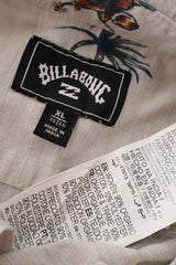 Eticheta marime si compozitie (rotita dreapta) - Cămașă - Billabong alb crem cu imprimeu tropical – XL – Bărbați