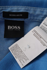 Eticheta marime si compozitie (rotita dreapta) - Tricou - Hugo Boss albastru din bumbac cu croială regular – 3XL – Bărbați