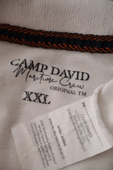 Eticheta marime si compozitie (rotita dreapta) - Tricou - Camp David alb din bumbac cu imprimeu grafic – XXL – Bărbați