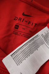 Eticheta marime si compozitie (rotita dreapta) - Tricou - NIKE roșu din poliester cu croială lejeră – XL – Bărbați