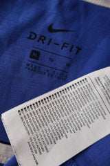 Eticheta marime si compozitie (rotita dreapta) - Maiou - NIKE albastru cu finisaj contrastant si croială sport – XL – Bărbați