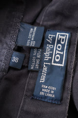 Eticheta marime si compozitie (rotita dreapta) - Pantaloni scurți - RALPH LAUREN bleumarin din bumbac cu croiala relaxata – XL – Bărbați