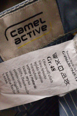 Eticheta marime si compozitie (rotita dreapta) - Pantaloni scurți - Camel bej din bumbac cu buzunare cargo – M – Bărbați