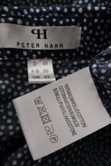 Camasa Peter Hahn bleumarin cu buline albe mărime L etichetă mărime și compoziție second-hand premium