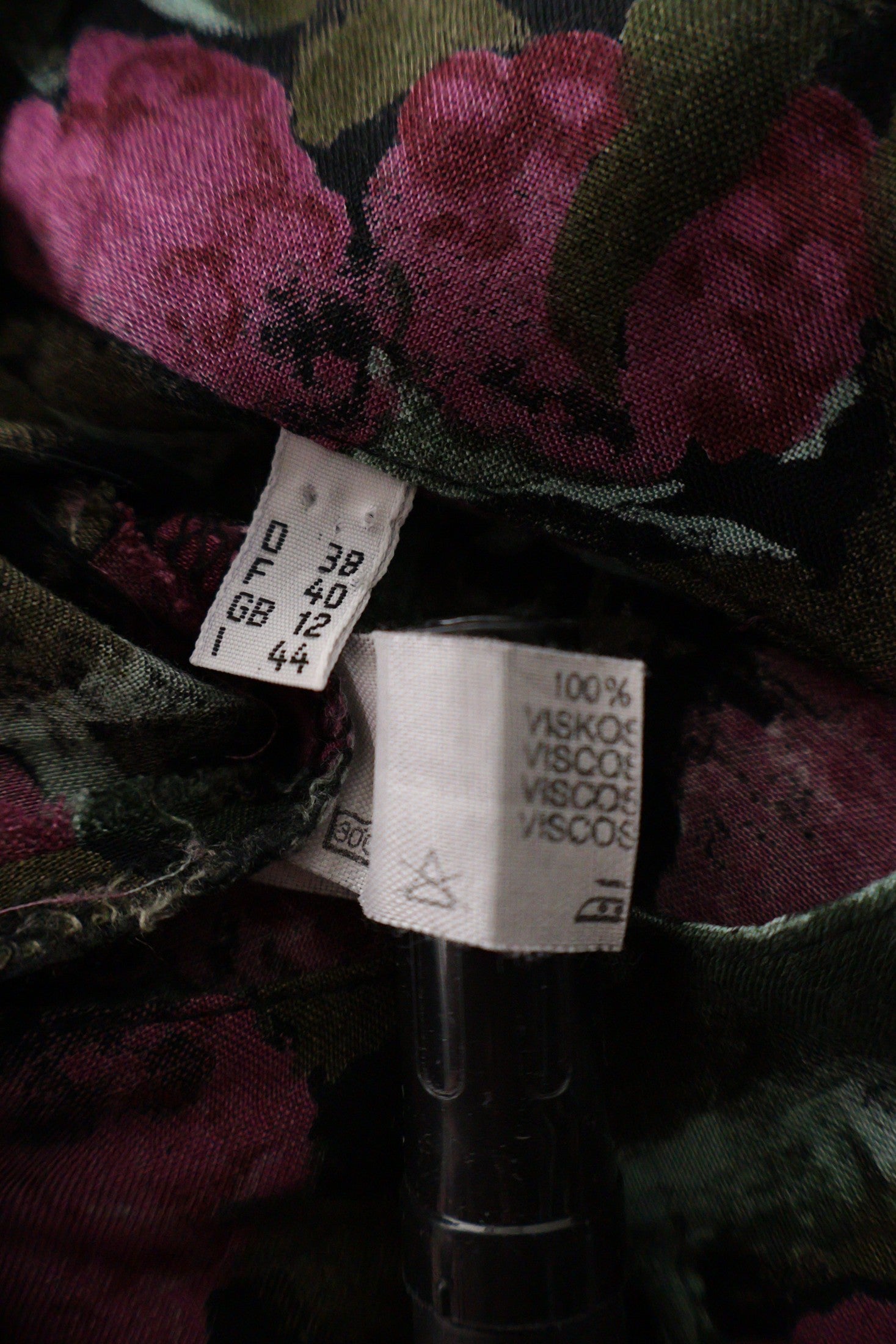 Camasa Vintage negru, verde măsliniu, roz, alb mărime M etichetă mărime și compoziție second-hand premium