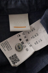 Camasa Hugo Boss albastru mărime M etichetă mărime și compoziție second-hand premium
