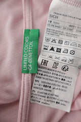 Top Benetton roz pal mărime S etichetă mărime și compoziție second-hand premium