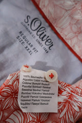 Camasa s.Oliver roz pastel cu imprimeu floral mărime 3XL etichetă mărime și compoziție second-hand premium