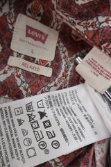 Camasa Levi's roșu, alb, maro mărime L etichetă mărime și compoziție second-hand premium