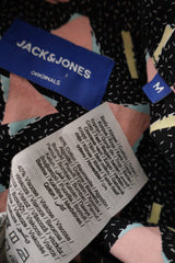 Camasa JACK&JONES negru, roz, galben, albastru deschis mărime M etichetă mărime și compoziție second-hand premium