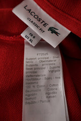 Tricou Lacoste roșu mărime XL etichetă mărime și compoziție second-hand premium