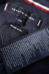 Tricou Tommy Hilfiger bleumarin, alb mărime XXL etichetă mărime și compoziție second-hand premium