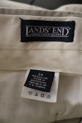 Pantaloni LANDS' END bej mărime M etichetă mărime și compoziție second-hand premium