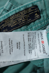 Blugi JACK & JONES turcoaz mărime W29 etichetă mărime și compoziție second-hand premium