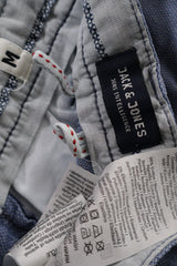Pantaloni scurti JACK & JONES albastru mărime M etichetă mărime și compoziție second-hand premium