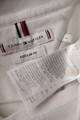 Tricou Tommy Hilfiger alb mărime L etichetă mărime și compoziție second-hand premium