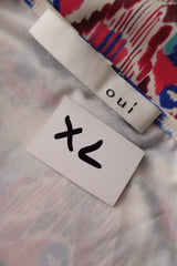 Tricou Oui alb, roz, albastru, turcoaz, mov mărime XL etichetă mărime și compoziție second-hand premium
