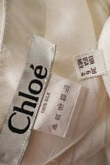 Top Chloé alb ivoire mărime M etichetă mărime și compoziție second-hand premium
