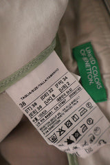Pantaloni United Colors of Benetton bej deschis mărime M etichetă mărime și compoziție second-hand premium