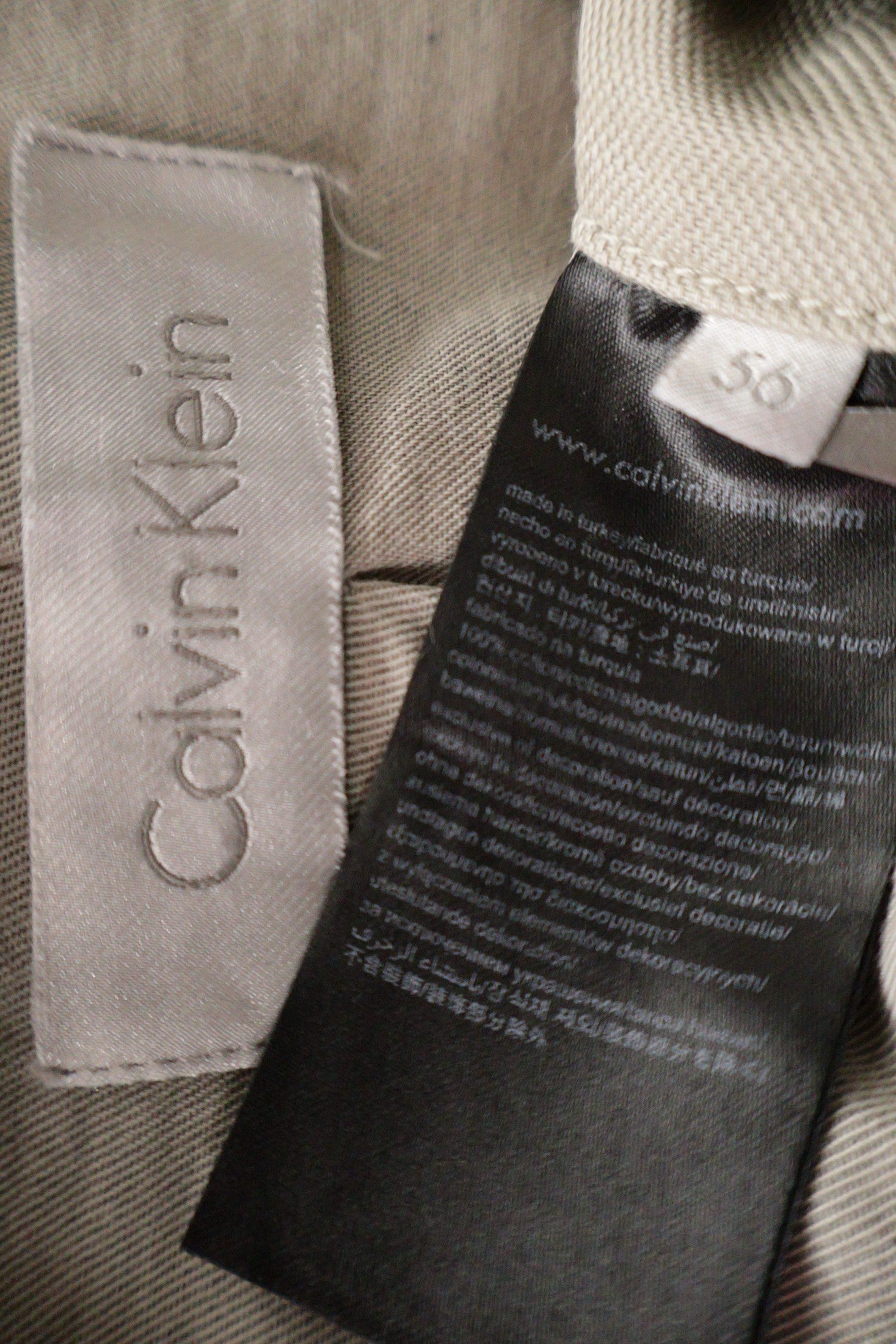 Sacou Calvin Klein bej mărime XXL etichetă mărime și compoziție second-hand premium