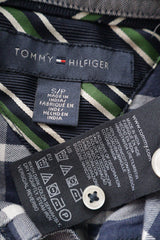 Camasa Tommy Hilfiger bleumarin, alb, verde mărime S etichetă mărime și compoziție second-hand premium