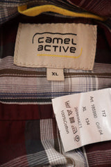 Camasa camel active visiniu, gri, alb, maro mărime XL etichetă mărime și compoziție second-hand premium