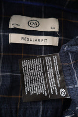 Camasa C&A albastru în carouri mărime 3XL etichetă mărime și compoziție second-hand premium