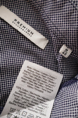 Camasa Premium by Jack & Jones bleumarin cu micro-model alb mărime M etichetă mărime și compoziție second-hand premium