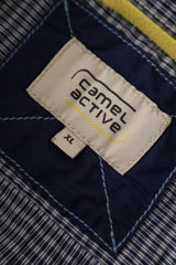 Camasa Camel Active bleumarin si alb, carouri fine mărime XL etichetă mărime și compoziție second-hand premium