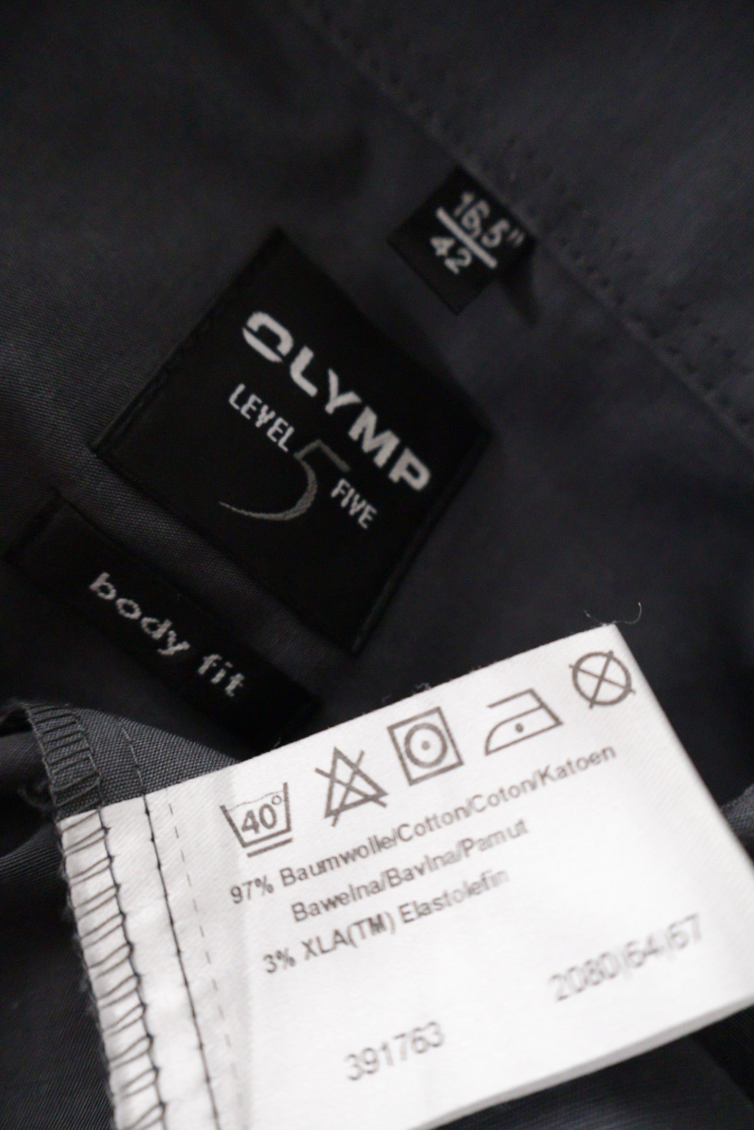 Camasa OLYMP gri mărime L etichetă mărime și compoziție second-hand premium