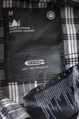 Camasa G-STAR alb-negru mărime M etichetă mărime și compoziție second-hand premium
