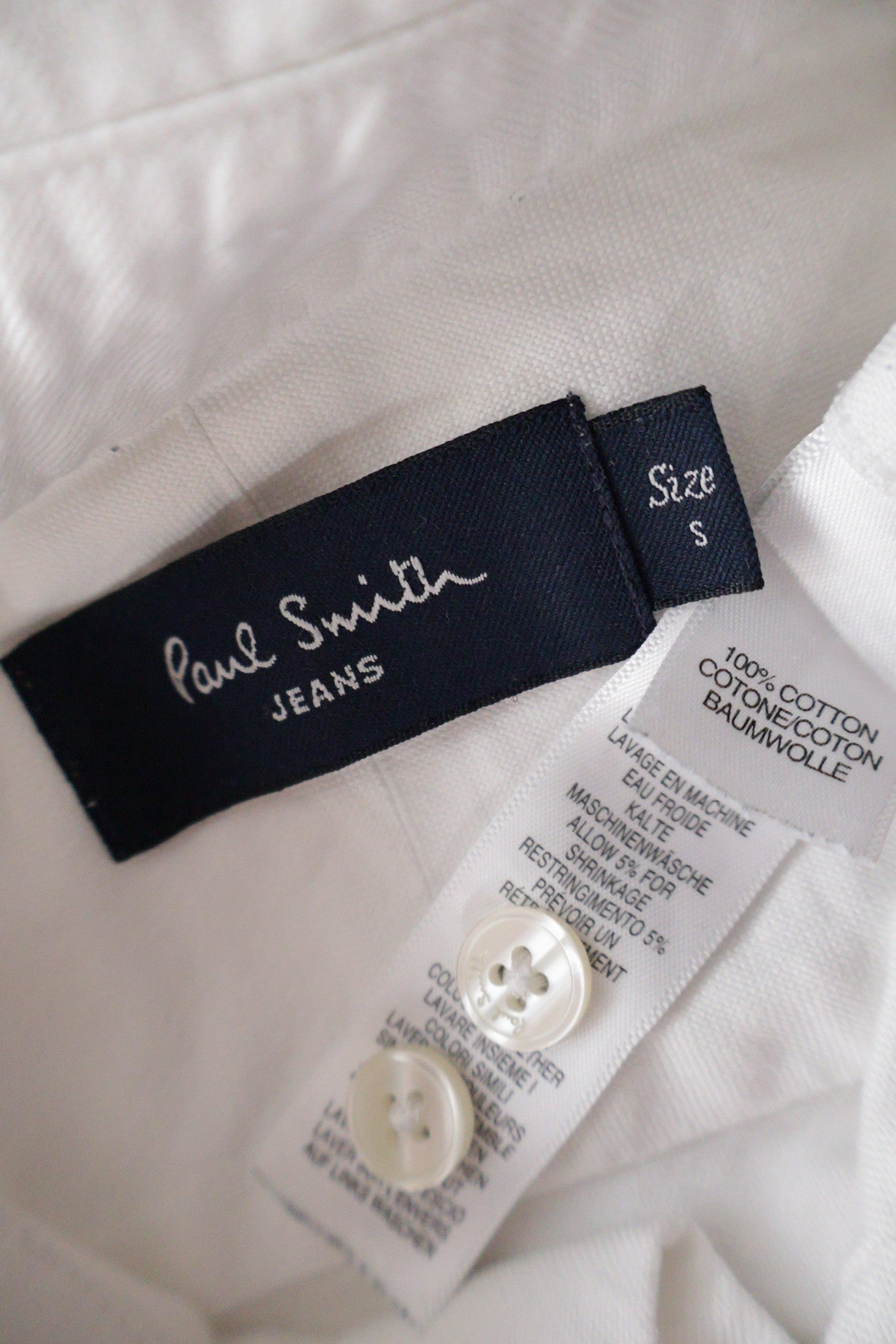 Camasa Paul Smith alb mărime S etichetă mărime și compoziție second-hand premium