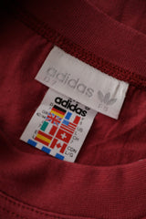 Tricou adidas roșu mărime L etichetă mărime și compoziție second-hand premium