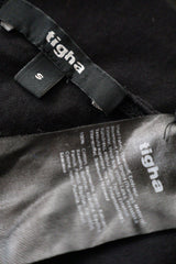 Tricou tigha negru mărime S etichetă mărime și compoziție second-hand premium