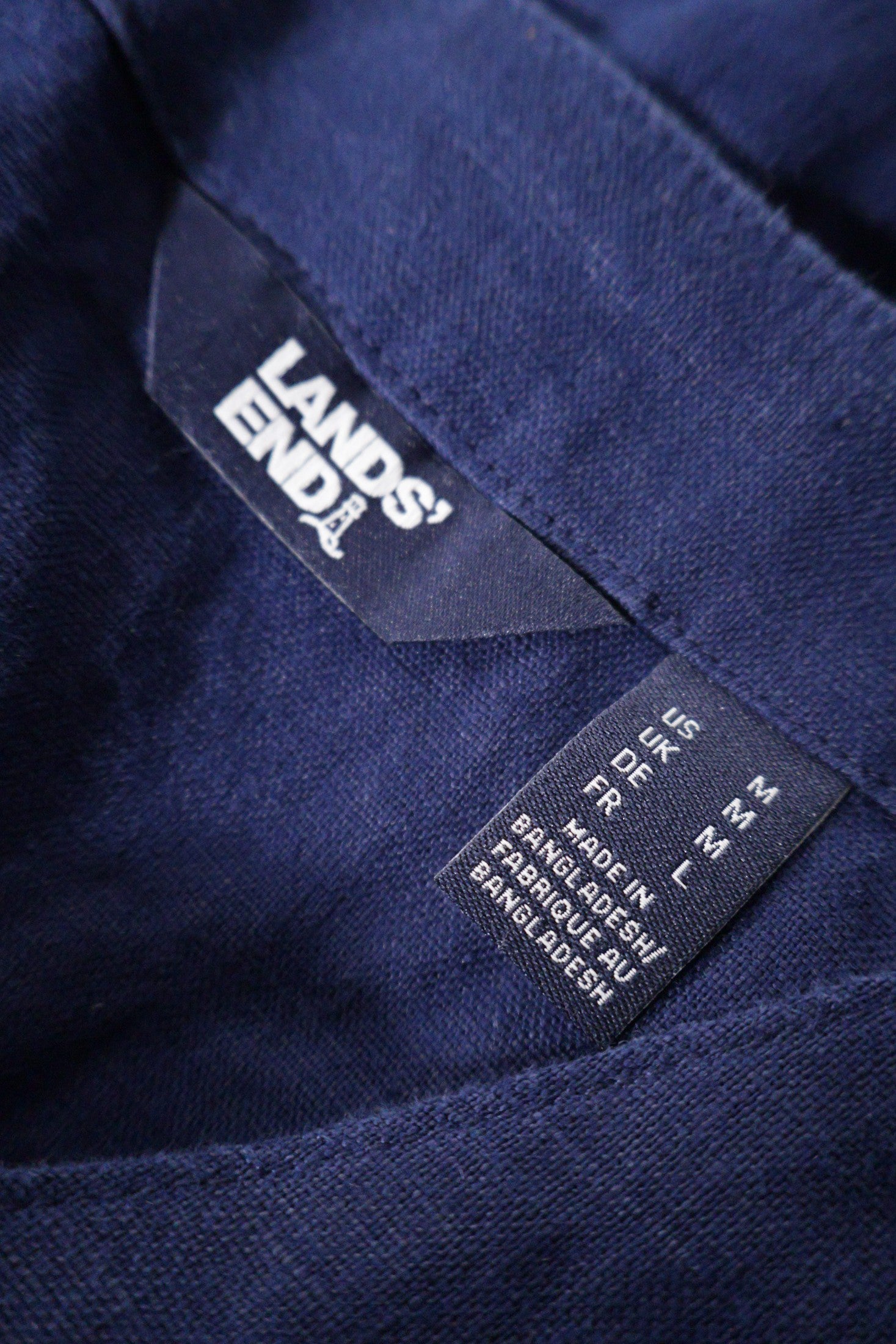 Rochie Lands' End albastru închis mărime M etichetă mărime și compoziție second-hand premium