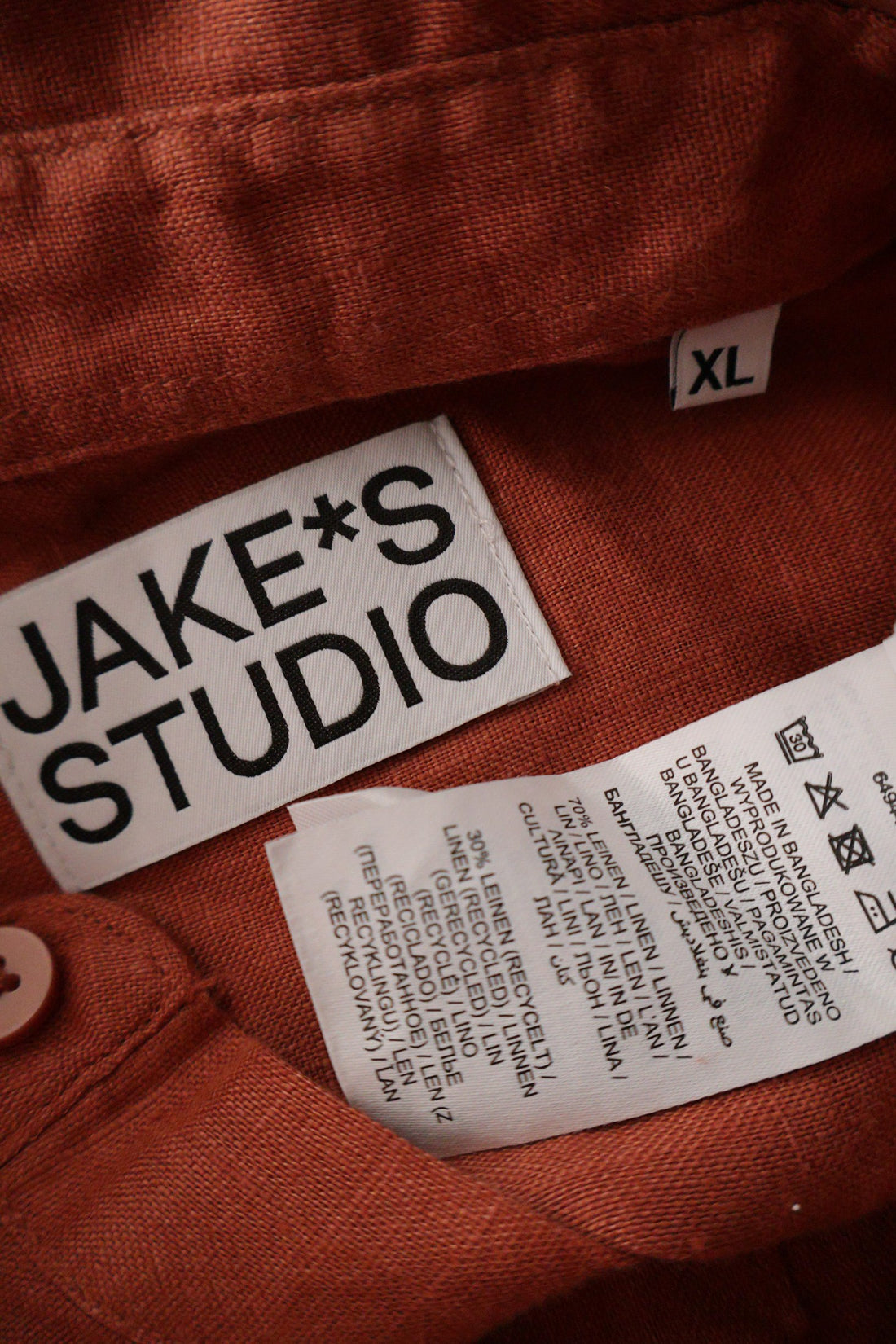 Camasa JAKE*S STUDIO coral/piersică mărime XL etichetă mărime și compoziție second-hand premium
